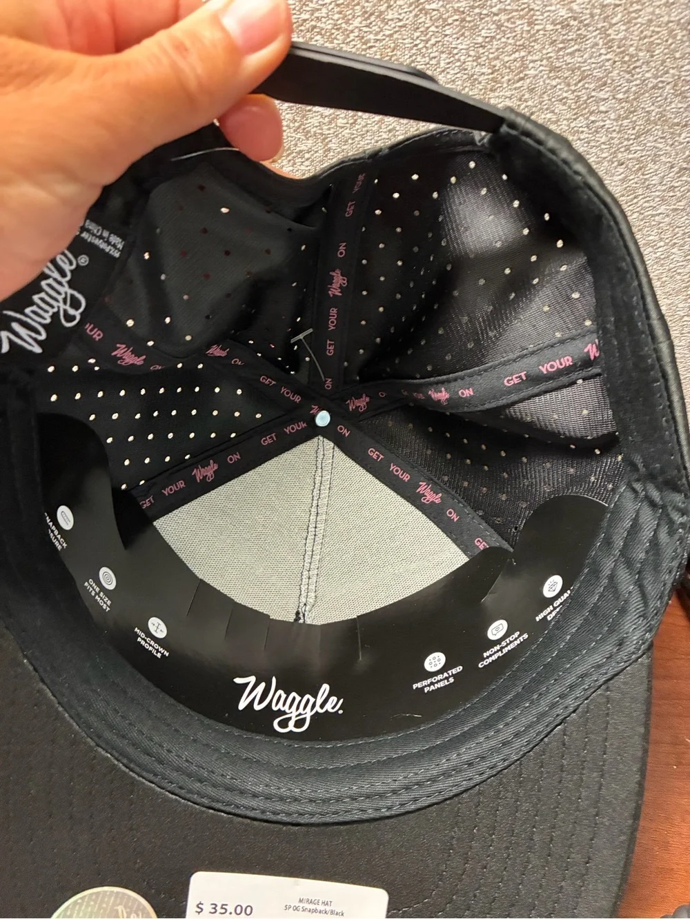 Black Snapback Hat with Red Embroidered Front Emblem